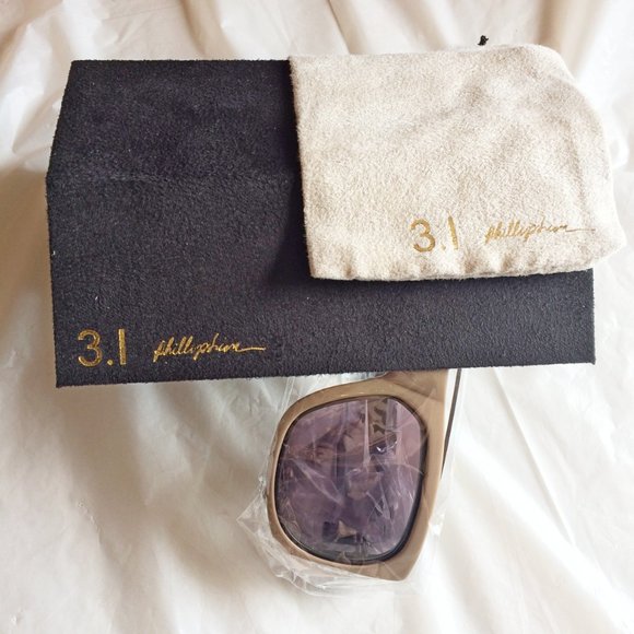 3.1 Phillip Lim "RYDER" tall arm violet tinted lens hybrid aviator sunglasses - Picture 7 of 8